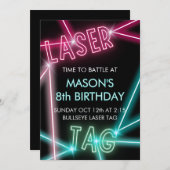 Einladung zum Geburtstag des Laser Tag Kid (Vorne/Hinten)