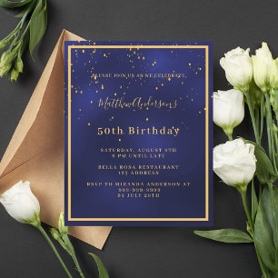 Einladung zum Geburtstag des Navy Blue Gold