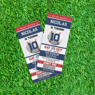 Einladung zum Geburtstag des Red and Blue Baseball