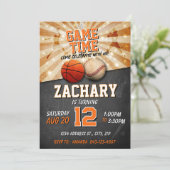 Einladung zum Geburtstag des Sports Basketball Bas (Stehend Vorderseite)