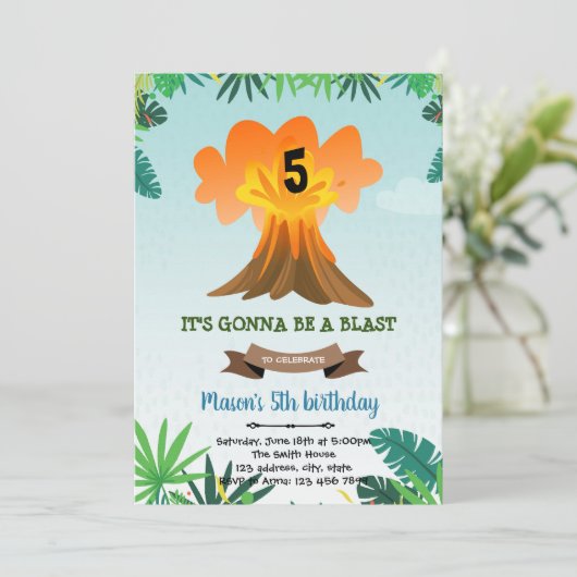 Einladung zum Geburtstag des Vulkans (Stehend Vorderseite)