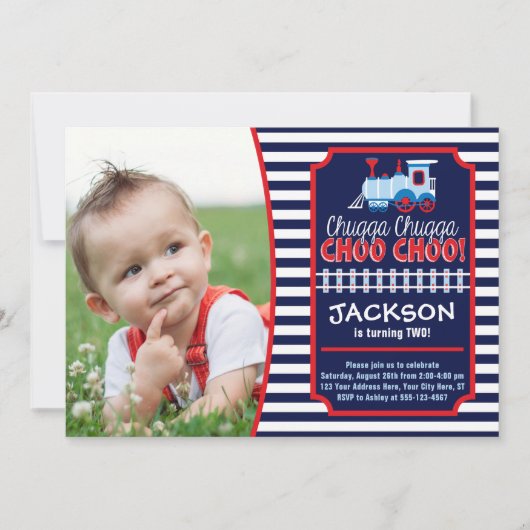 Einladung zum Geburtstag des Zuges mit Umschlägen (Vorderseite)