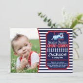 Einladung zum Geburtstag des Zuges mit Umschlägen (Stehend Vorderseite)