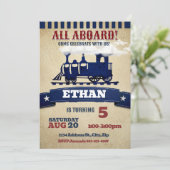 Einladung zum Geburtstag des Zuges Vintag (Stehend Vorderseite)