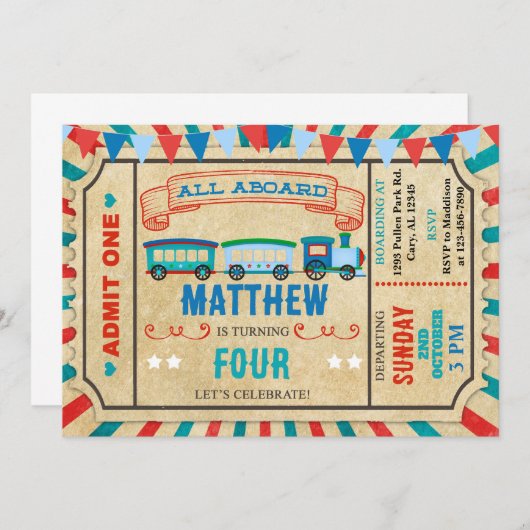 Einladung zum Geburtstag des Zugfahrers. (Vorne/Hinten)