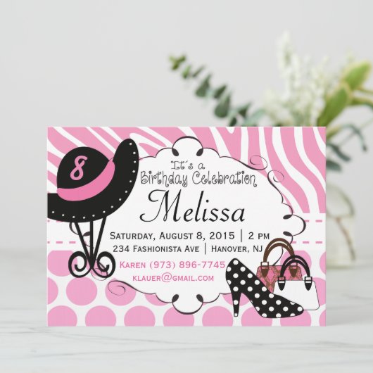 Einladung zum Geburtstag Diva (Stehend Vorderseite)