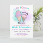 Einladung zum Geburtstag, Doppelgeburt (Stehend Vorderseite)