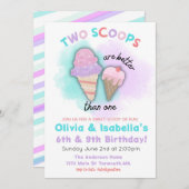 Einladung zum Geburtstag, Doppelgeburt (Vorne/Hinten)