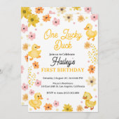 Einladung zum Geburtstag einer glücklichen Ente (Vorne/Hinten)