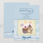 Einladung zum Geburtstag eines Bären (Vorne/Hinten)