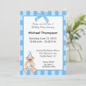 Einladung zum Geburtstag eines Bären (Stehend Vorderseite)