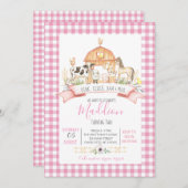 Einladung zum Geburtstag eines Bauernhofs, Party e (Vorne/Hinten)