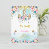 Einladung zum Geburtstag eines Blumenhorns (Stehend Vorderseite)