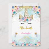 Einladung zum Geburtstag eines Blumenhorns (Vorderseite)