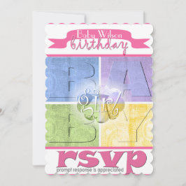 Einladung zum Geburtstag eines bunten Babys