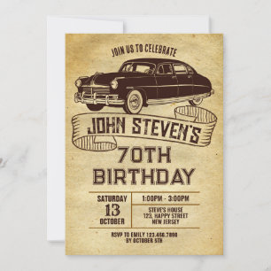 Einladung zum Geburtstag eines Digital Classic Car