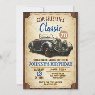 Einladung zum Geburtstag eines Digital Classic Car