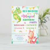 Einladung zum Geburtstag eines Drachen Gemeinsame (Stehend Vorderseite)