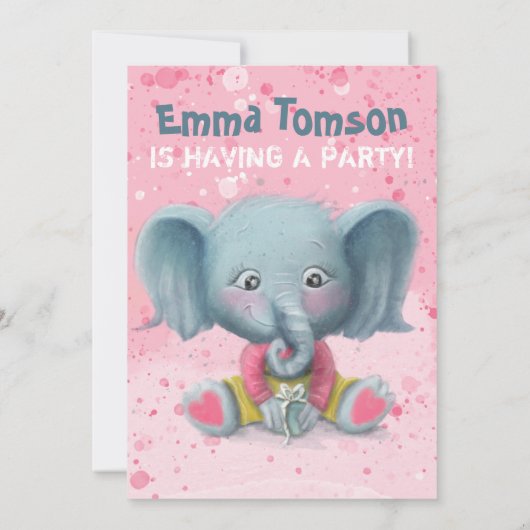 Einladung zum Geburtstag eines Elefanten (Rückseite)