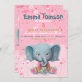 Einladung zum Geburtstag eines Elefanten (Vorne/Hinten)