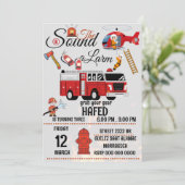 Einladung zum Geburtstag eines Feuerwehrmanns (Stehend Vorderseite)