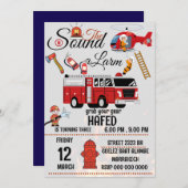 Einladung zum Geburtstag eines Feuerwehrmanns (Vorne/Hinten)