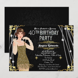 Einladung zum Geburtstag eines Flapper-Mädchens