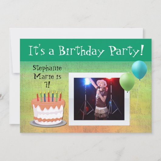 Einladung zum Geburtstag eines Fotos (Vorderseite)