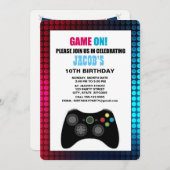 Einladung zum Geburtstag eines Gamers (Vorne/Hinten)