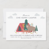 Einladung zum Geburtstag eines glücklichen Campers (Vorderseite)