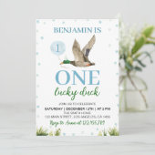 Einladung zum Geburtstag eines glücklichen Entenju (Stehend Vorderseite)