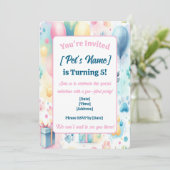 Einladung zum Geburtstag eines Haustieres Wasserfa (Stehend Vorderseite)