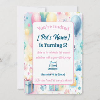 Einladung zum Geburtstag eines Haustieres Wasserfa