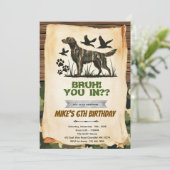 Einladung zum Geburtstag eines Jagdhundes (Stehend Vorderseite)