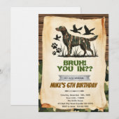Einladung zum Geburtstag eines Jagdhundes (Vorne/Hinten)