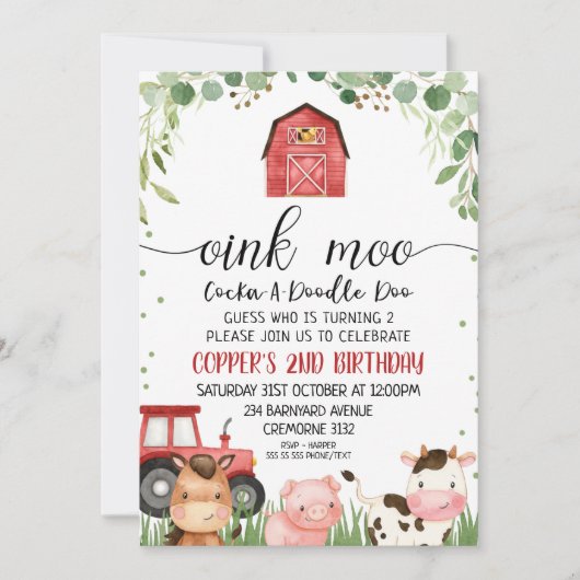 Einladung zum Geburtstag eines Karierten Rotblätte (Vorderseite)