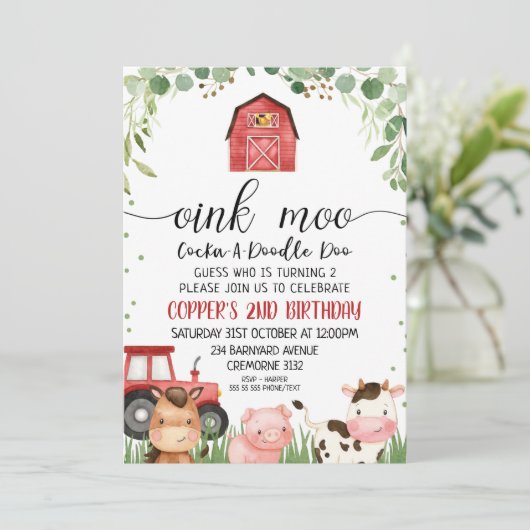 Einladung zum Geburtstag eines Karierten Rotblätte (Stehend Vorderseite)