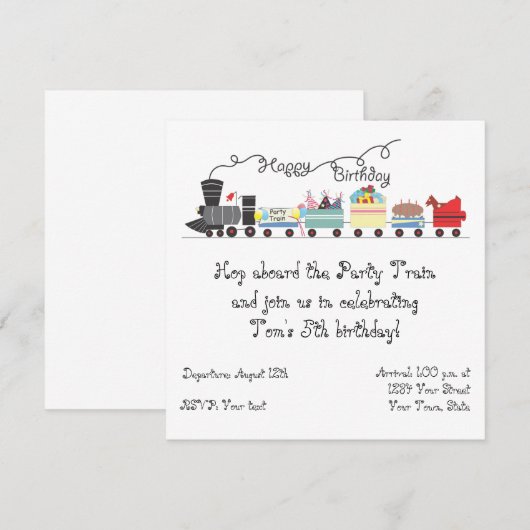 Einladung zum Geburtstag eines Kindes (Vorne/Hinten)