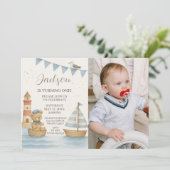 Einladung zum Geburtstag eines Kindes mit Foto (Stehend Vorderseite)