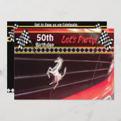 Einladung zum Geburtstag eines klassischen Autos - (Vorne/Hinten)