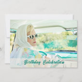 Einladung zum Geburtstag eines klassischen Autos (Vorderseite)