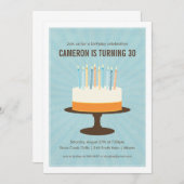 Einladung zum Geburtstag eines klassischen Cake (Vorne/Hinten)