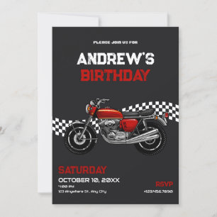 Einladung zum Geburtstag eines klassischen Motorra