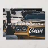 Einladung zum Geburtstag eines klassischen Muskelw (Vorne/Hinten)