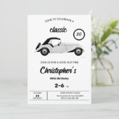 Einladung zum Geburtstag eines monochromen klassis (Stehend Vorderseite)