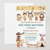 Einladung zum Geburtstag eines Native American Ind (Vorne/Hinten)