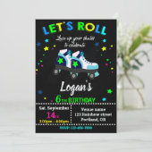 Einladung zum Geburtstag eines Rollers zur Skaten (Stehend Vorderseite)