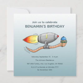 Einladung zum Geburtstag eines Speedy Rocket Worms