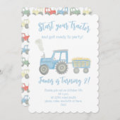 Einladung zum Geburtstag eines Traktors (Vorne/Hinten)