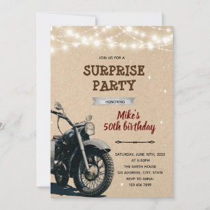 Einladung zum Geburtstag Erwachsener mit Vintage-M
